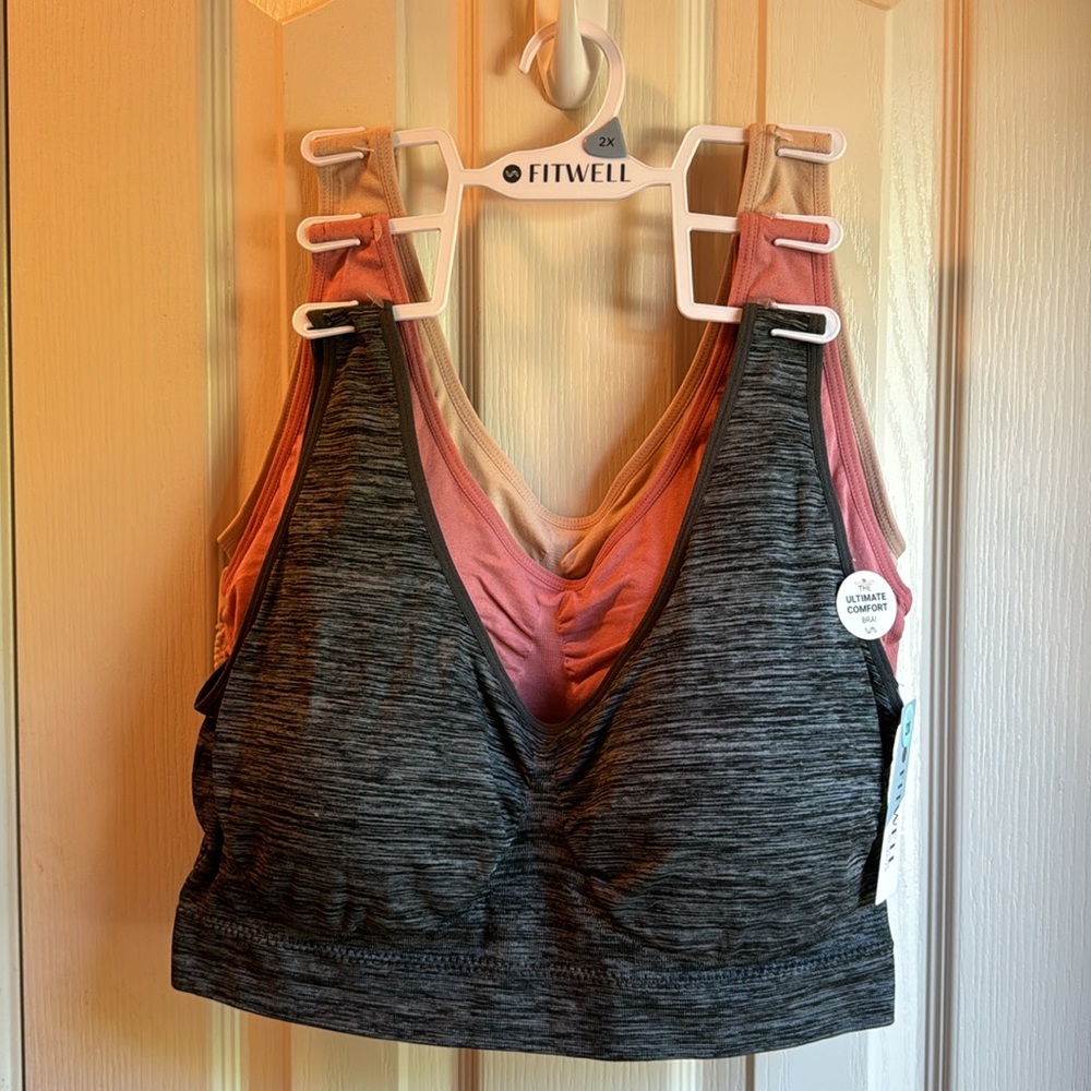 NWT SET OF THREE FITWELL WIRELESS COMFORT BRAS